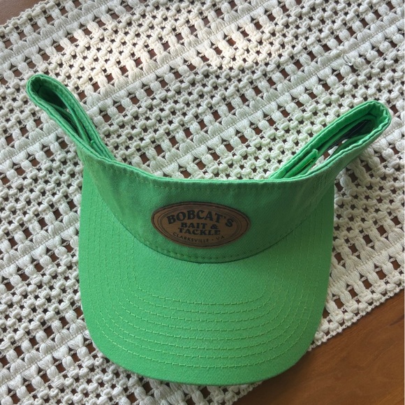 Bobcat’s Fishing Visor Adult Adjustable Logo Leather Green Clarkesville, VA NEW